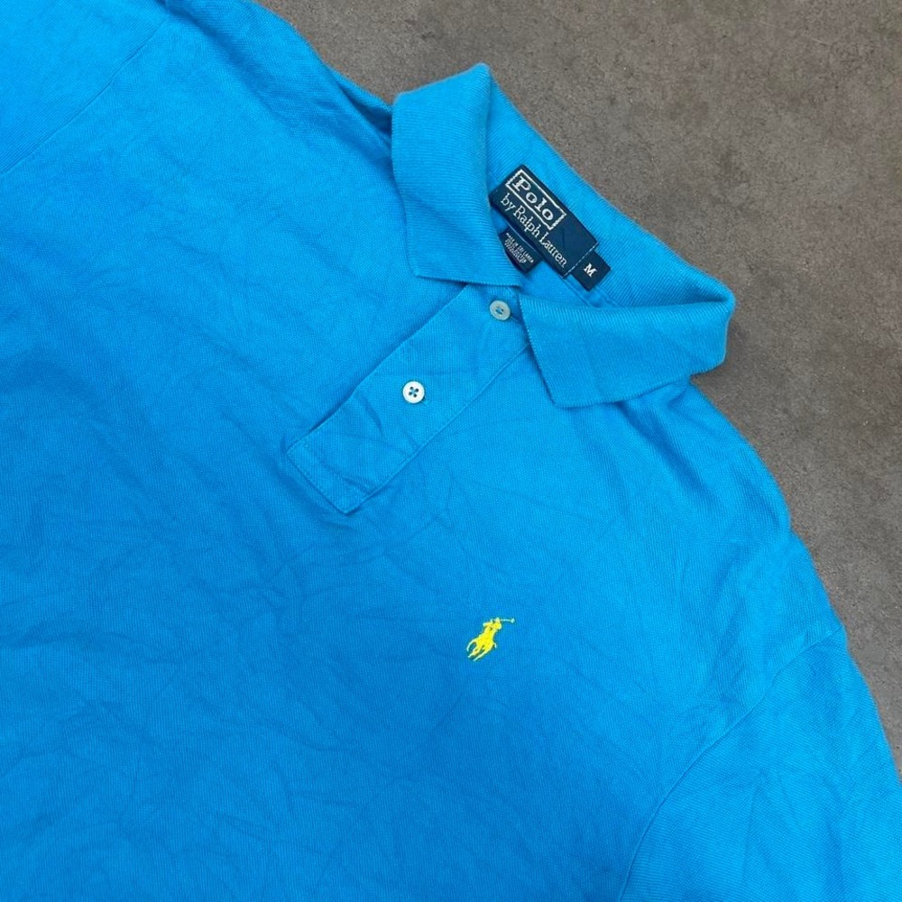 Polo Ralph Lauren Blue Classic Fit‎ Polo Shirt Embroidered Logo Mens Size M